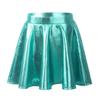YiZYiF Kids Girls' Shiny Metallic Flared Skater Skirt Dancewear A Line Circle Short Skort Skirts Halloween Dress up Lake Green 12 view 1