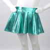YiZYiF Kids Girls' Shiny Metallic Flared Skater Skirt Dancewear A Line Circle Short Skort Skirts Halloween Dress up Lake Green 12 view 3
