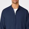 WonderWink WINK W123 Men's Zip Front Warm Up Jacket, Navy, L view 3