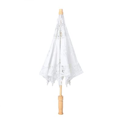 TOPINCN White Lace Parasol Sun Umbrella for Women UPF 50+ UV Protection Wedding Bridal Photography Outdoor Beach Sunshade Accessories