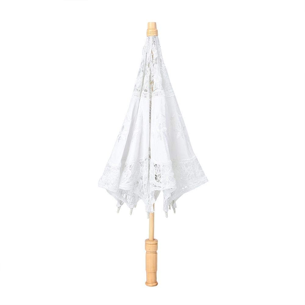 TOPINCN White Lace Parasol Sun Umbrella for Women UPF 50+ UV Protection Wedding Bridal Photography Outdoor Beach Sunshade Accessories