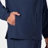 WonderWink WINK W123 Men's Zip Front Warm Up Jacket, Navy, 3X view 2