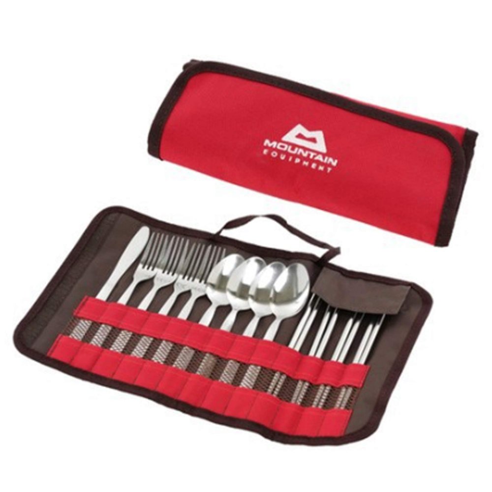 Mountain Equipment Cutlery 16 pcs Set, Camping Chopstick Spoon, Organizer Travel Kit With Case, For Camping Hiking