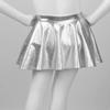 dPois Girls Kids Shiny Metallic Flared Pleated Mini Skirt A-Line Skater Skort Ballet Jazz Hip Hop Dance Outfit Silver 6 view 4