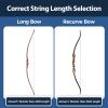 Deerseeker Archery Bow String Replacement with Finger Protector & 2 Nock Points Dacron Bowstring 12, 14, 16 Strands Bow Accessories for Recurve Bow Traditional Longbow 12-AMO 66" view 2