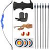 ZSHJGJR 57 Inch Archery Takedown Recurve Bow and Arrow Set 30 35 40lbs Adult Beginner Recurve Bow Kit Double Arrow Rest Left Right Hand Hunting Longbow for Shooting Target Practice (Blue, 35lbs) view 1