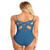 LiiYii Women's Ballet Dance Leotard One Piece Camisole Gynmastic Criss Cross Back Bodysuits Blue&Green Large view 3