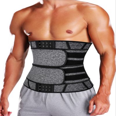 KIWI RATA Neoprene Workout Waist Trainer for Men Sweat Belt with Double Belly Straps, X-shape Steel Bones