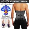 KIWI RATA Neoprene Workout Waist Trainer for Men Sweat Belt with Double Belly Straps, X-shape Steel Bones view 4