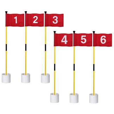 KINGTOP Golf Flagsticks Mini, Putting Green Flag for Yard, All 3 Feet, Golf Pin Flags Hole Cup Set, Fiberglass Portable 2-Section Design, Numbered# 1-6