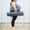 Leewadee Meditation Cushion Set  1 Small Zafu Yoga Pillow and 1 Small Roll-Up Zabuton Mat Filled with Kapok, Anthracite view 2