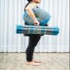 Leewadee Meditation Cushion Set  1 Small Zafu Yoga Pillow and 1 Small Roll-Up Zabuton Mat Filled with Kapok, Light Blue view 2