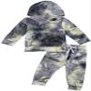 Goelsakurara Toddler Kids Baby Boy Girl Tie Dye Outfit Long Sleeve Hooded Sweatshirt Top Drawstring Sweatpants 2Pcs Tracksuit (Grey,1-2T) view 1