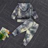 Goelsakurara Toddler Kids Baby Boy Girl Tie Dye Outfit Long Sleeve Hooded Sweatshirt Top Drawstring Sweatpants 2Pcs Tracksuit (Grey,1-2T) view 3