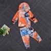 Goelsakurara Toddler Kids Baby Boy Girl Tie Dye Outfit Long Sleeve Hooded Sweatshirt Top Drawstring Sweatpants 2Pcs Tracksuit (Red,4-5T) view 2