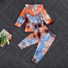 Goelsakurara Toddler Kids Baby Boy Girl Tie Dye Outfit Long Sleeve Hooded Sweatshirt Top Drawstring Sweatpants 2Pcs Tracksuit (Red,4-5T) view 3