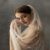 EllieHouse Womens Long Cathedral Length 1 Tier Pearl White Wedding Bridal Veil With Metal Comb HD34WT view 4
