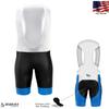 Mens Cycling Bib Shorts/Pants 3D Padded Compression Mesh Bike Bicycle Tights Outdoor Sports (Black Blue, Medium) view 2