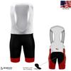 Mens Cycling Bib Shorts/Pants 3D Padded Compression Mesh Bike Bicycle Tights Outdoor Sports (Black Red, Small) view 2