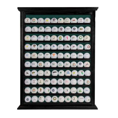 Golf Ball Display Case | Holds 100 Golf Balls | Handcrafted Solid Wood | Four Color Options