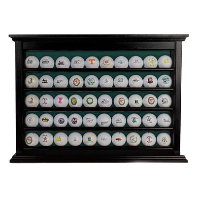 Golf Ball Display Case | Holds 50 Golf Balls | Handcrafted Solid Wood | Four Color Options