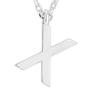 PAVOI Initial Letter Pendant Necklace for Women, White Gold, X view 4