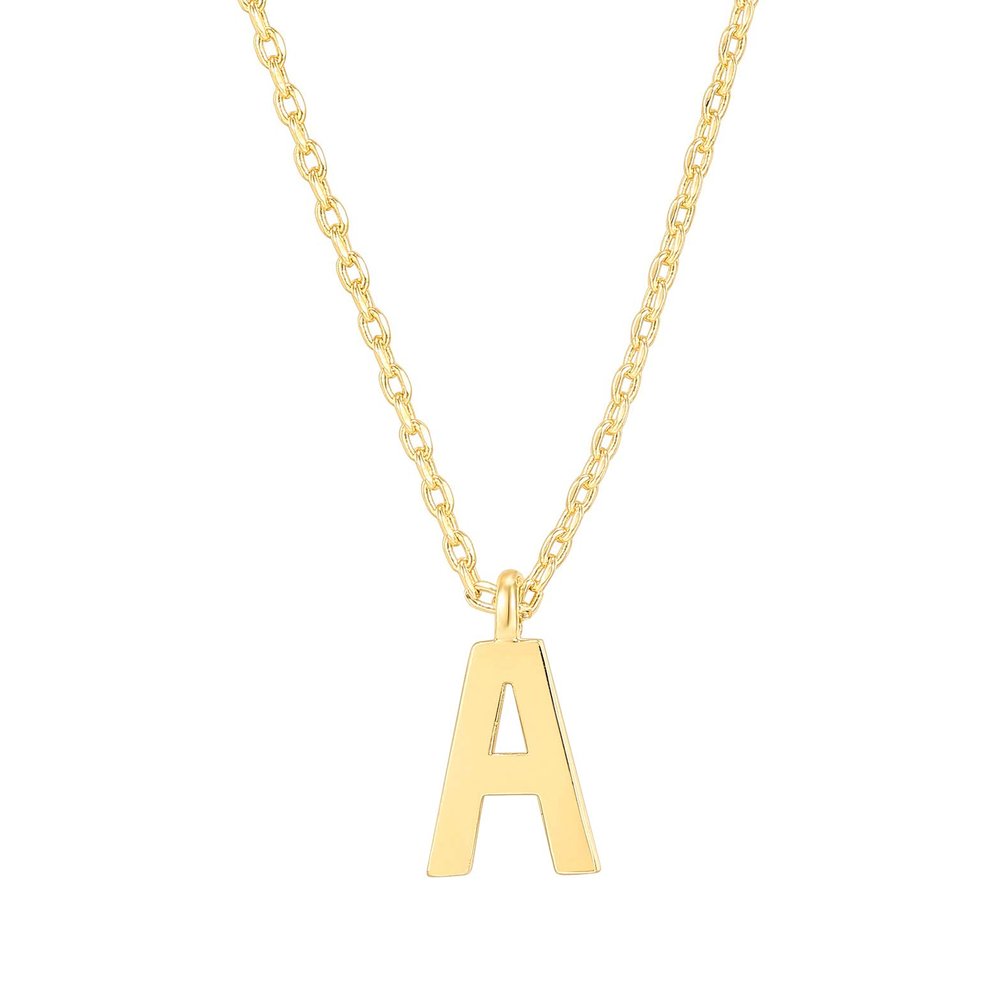 PAVOI 14K Yellow Gold Plated Initial Necklace | Letter Necklaces for Women | A Initial