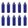 DISCOUNT PROMOS Aluminum Water Bottles with Carabiner 24 oz. Set of 10, Bulk Pack - Perfect for Gym, Hiking, Camping, Running, Mountain Bike, Outdoor Sports - Met Blue view 1