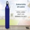 DISCOUNT PROMOS Aluminum Water Bottles with Carabiner 24 oz. Set of 10, Bulk Pack - Perfect for Gym, Hiking, Camping, Running, Mountain Bike, Outdoor Sports - Met Blue view 4