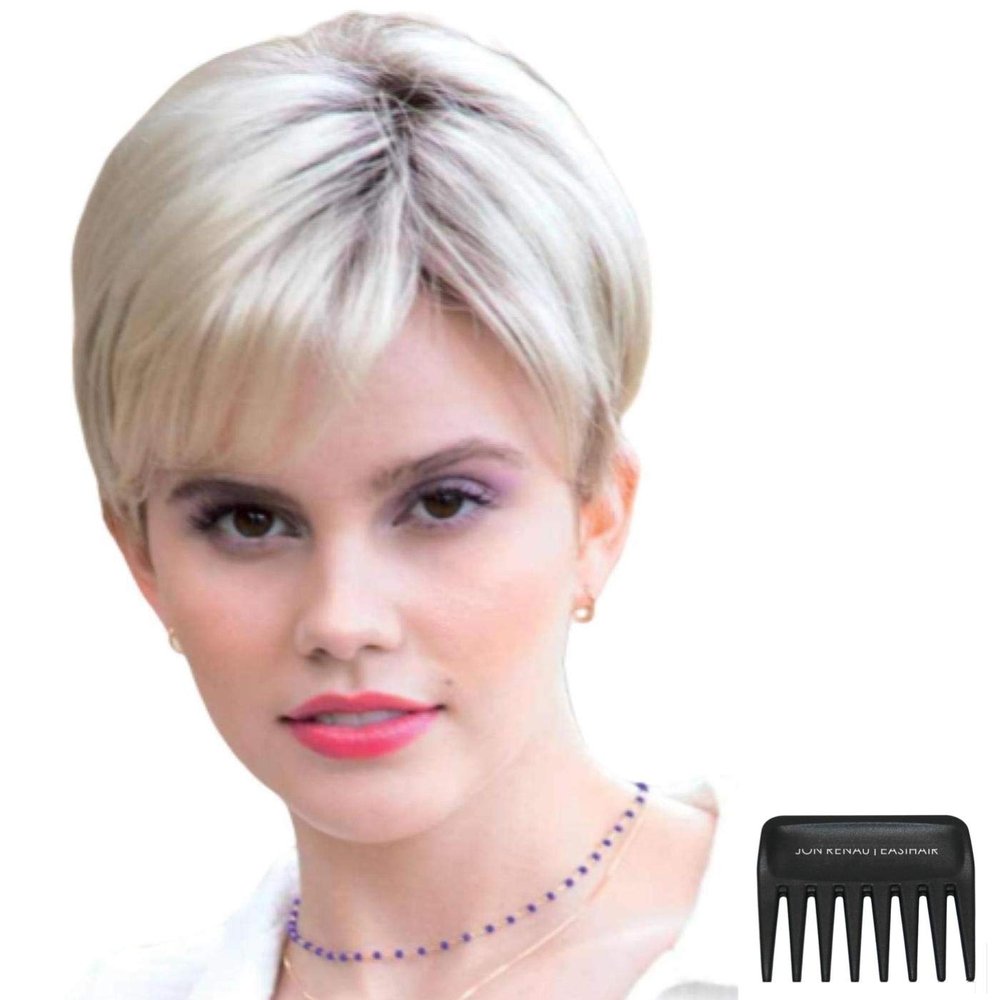 Bundle - 3 items: Carter Wig by Rene Paris, Christy's Wigs Q & A Booklet & Wide Tooth Comb - Color: Shadowed Custard