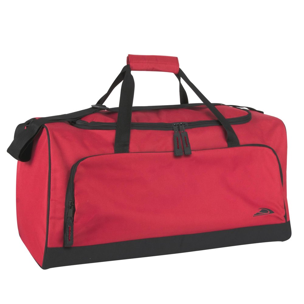 55 Liter, 24 Inch Lightweight Canvas Duffle Bags for Men & Women For Traveling, the Gym, and as Sports Equipment Bag/Organizer (Red 1)
