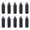 DISCOUNT PROMOS Aluminum Water Bottles with Carabiner 24 oz. Set of 10, Bulk Pack - Perfect for Gym, Hiking, Camping, Running, Mountain Bike, Outdoor Sports - Met Black view 1