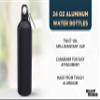 DISCOUNT PROMOS Aluminum Water Bottles with Carabiner 24 oz. Set of 10, Bulk Pack - Perfect for Gym, Hiking, Camping, Running, Mountain Bike, Outdoor Sports - Met Black view 3