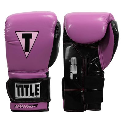 TITLE Boxing Gel Glory Super Bag Gloves 2.0, Hot Pink/Black, 16 oz