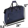 55 Liter, 24 Inch Lightweight Canvas Duffle Bags for Men & Women For Traveling, the Gym, and as Sports Equipment Bag/Organizer (Navy) view 4