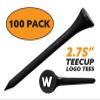 Clip Wipes Logo Golf Tees  2  (100/Pack)  Custom TEECUP Imprint - Personalized Monogram Initial Letters (A-Z) (BLK-WHT-W) view 2