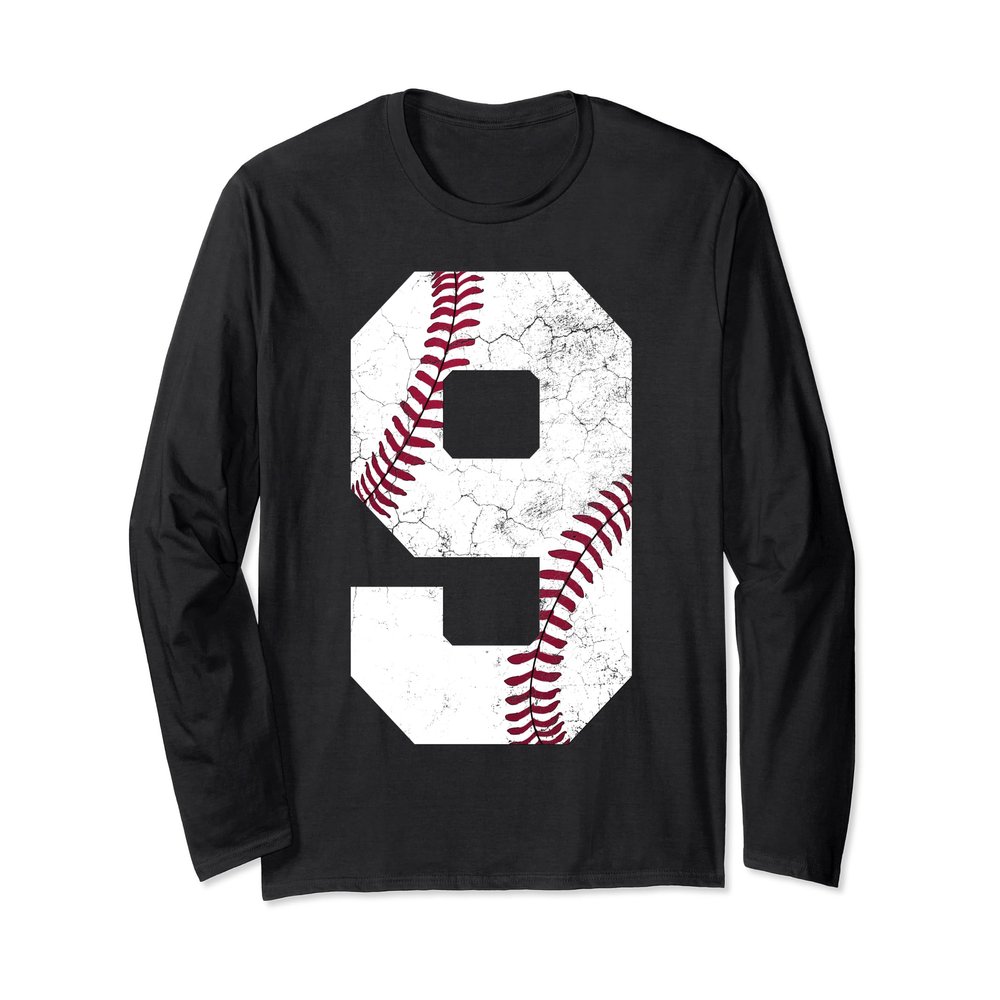 9th Birthday Gift Baseball Shirt Boys Kids Nine 9 2015 Long Sleeve T-Shirt