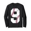 9th Birthday Gift Baseball Shirt Boys Kids Nine 9 2015 Long Sleeve T-Shirt view 1