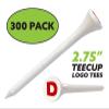 Clip Wipes Logo Golf Tees  2  (300/Pack)  Custom TEECUP Imprint - Personalized Monogram Initial Letters (A-Z) (WHT-RED-D) view 2