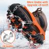 WIN.MAX Crampons for Shoes, Traction Cleats Ice Snow Grips with 19 Stainless Steel Spikes, Shoe Talons Anti - Slip Boots Spikes for Walking, Jogging, Climbing and Hiking (Orange, XL) view 2
