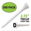 Clip Wipes Logo Golf Tees  2  (300/Pack)  Custom TEECUP Imprint - Personalized Monogram Initial Letters (A-Z) (WHT-BLK-D) view 2