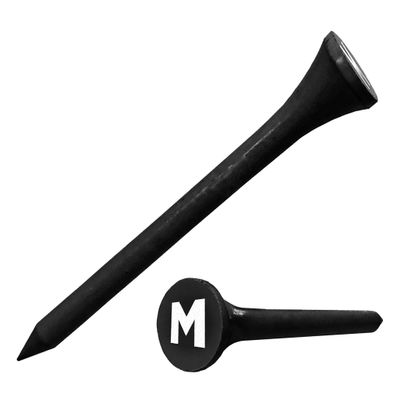 Clip Wipes Logo Golf Tees 2 (100/Pack) Custom TEECUP Imprint - Personalized Monogram Initial Letters (A-Z) (BLK-WHT-M)