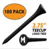 Clip Wipes Logo Golf Tees  2  (100/Pack)  Custom TEECUP Imprint - Personalized Monogram Initial Letters (A-Z) (BLK-WHT-M) view 2