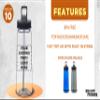 DISCOUNT PROMOS Custom Plastic Sports Bottles with Spill-Proof Lids and Straw  22 oz.  Set of 10  Personalized Bulk Pack - Reusable, Perfect for Gym, Outdoor Sports, Home, Office - Clear view 2