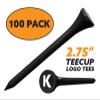Clip Wipes Logo Golf Tees  2  (100/Pack)  Custom TEECUP Imprint - Personalized Monogram Initial Letters (A-Z) (BLK-WHT-K) view 2