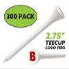Clip Wipes Logo Golf Tees  2  (300/Pack)  Custom TEECUP Imprint - Personalized Monogram Initial Letters (A-Z) (WHT-RED-B) view 2