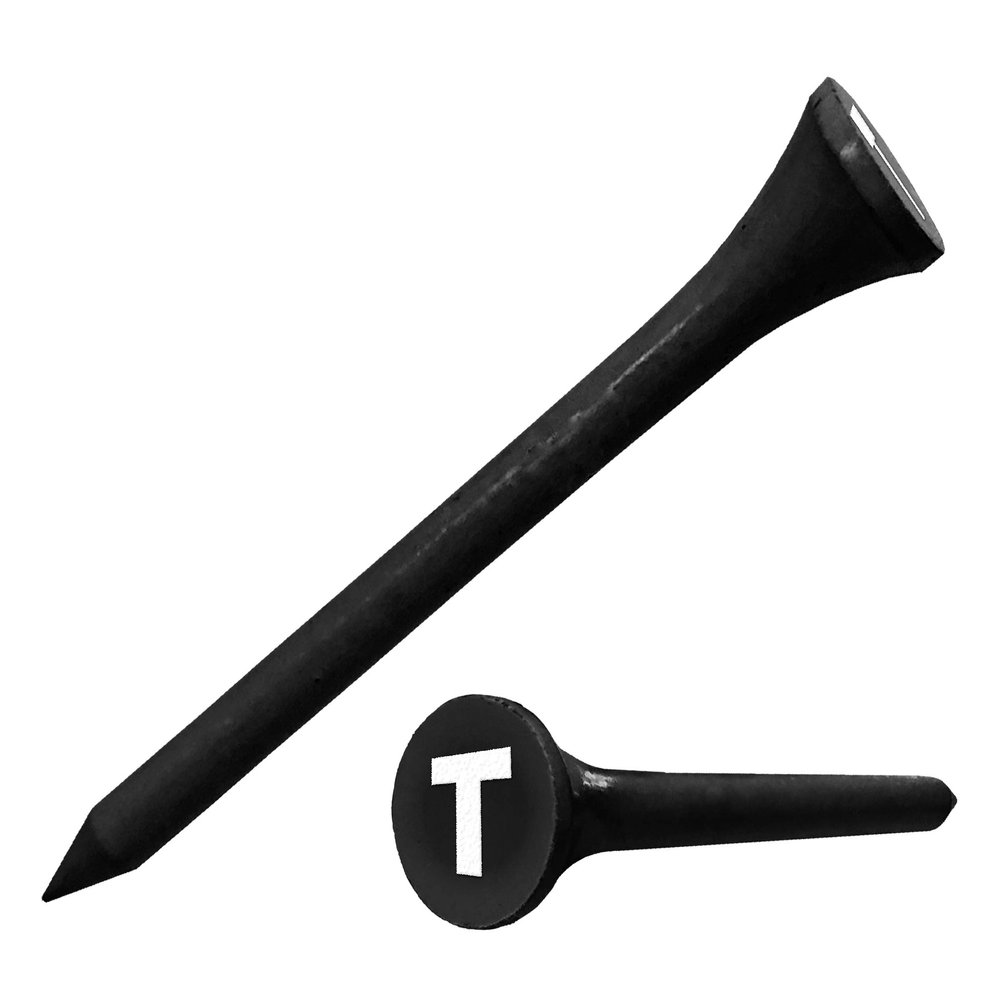Clip Wipes Logo Golf Tees 2 (100/Pack) Custom TEECUP Imprint - Personalized Monogram Initial Letters (A-Z) (BLK-WHT-T)