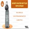 DISCOUNT PROMOS Custom Plastic Sports Bottles with Spill Proof Lids 22 oz. Set of 10, Personalized Bulk Pack - Reusable, With Straw, Perfect for Gym, Outdoor Sports, Home, Office - Charcoal view 3