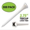 Clip Wipes Logo Golf Tees  2  (300/Pack)  Custom TEECUP Imprint - Personalized Monogram Initial Letters (A-Z) (WHT-BLK-K) view 2