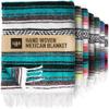 Authentic Extra Large Mexican Blanket - 70"x50" Handwoven Yoga, Serape, Artisanal Falsa, Beach, Camping, Picnic, Outdoor Blanket (Emerald) view 1